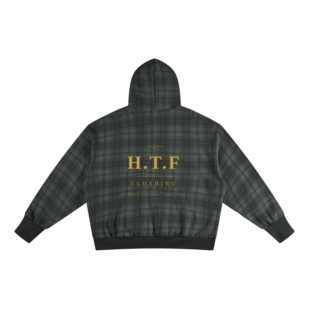 Unisex Plaid Color Block Hoodie