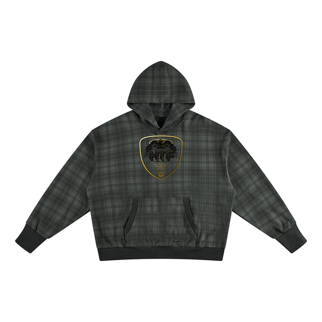 Unisex Plaid Color Block Hoodie
