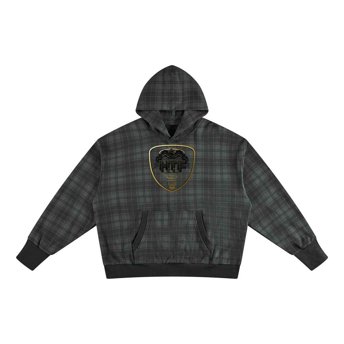 Unisex Plaid Color Block Hoodie